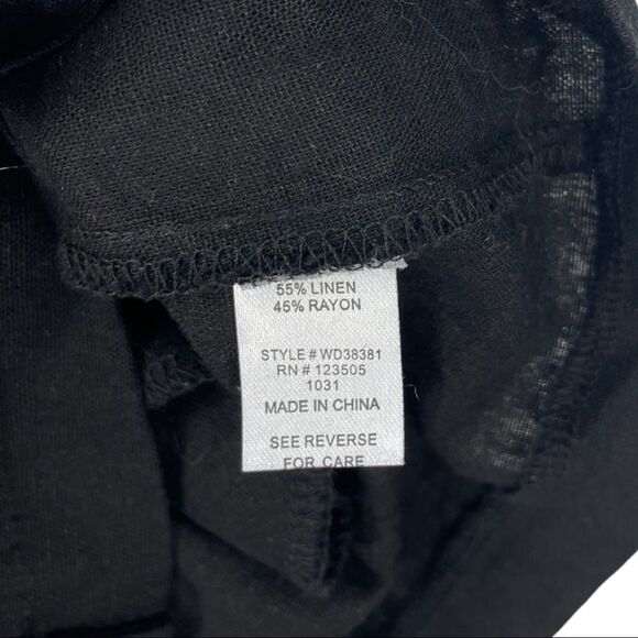 HEART & Hips Black Linen Blend Button Front Pinafore Dress Size S - Picture 5 of 5